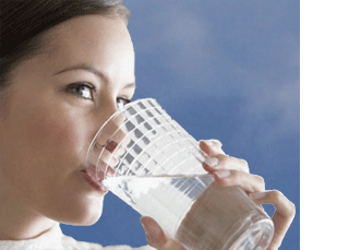 Woman drinking water